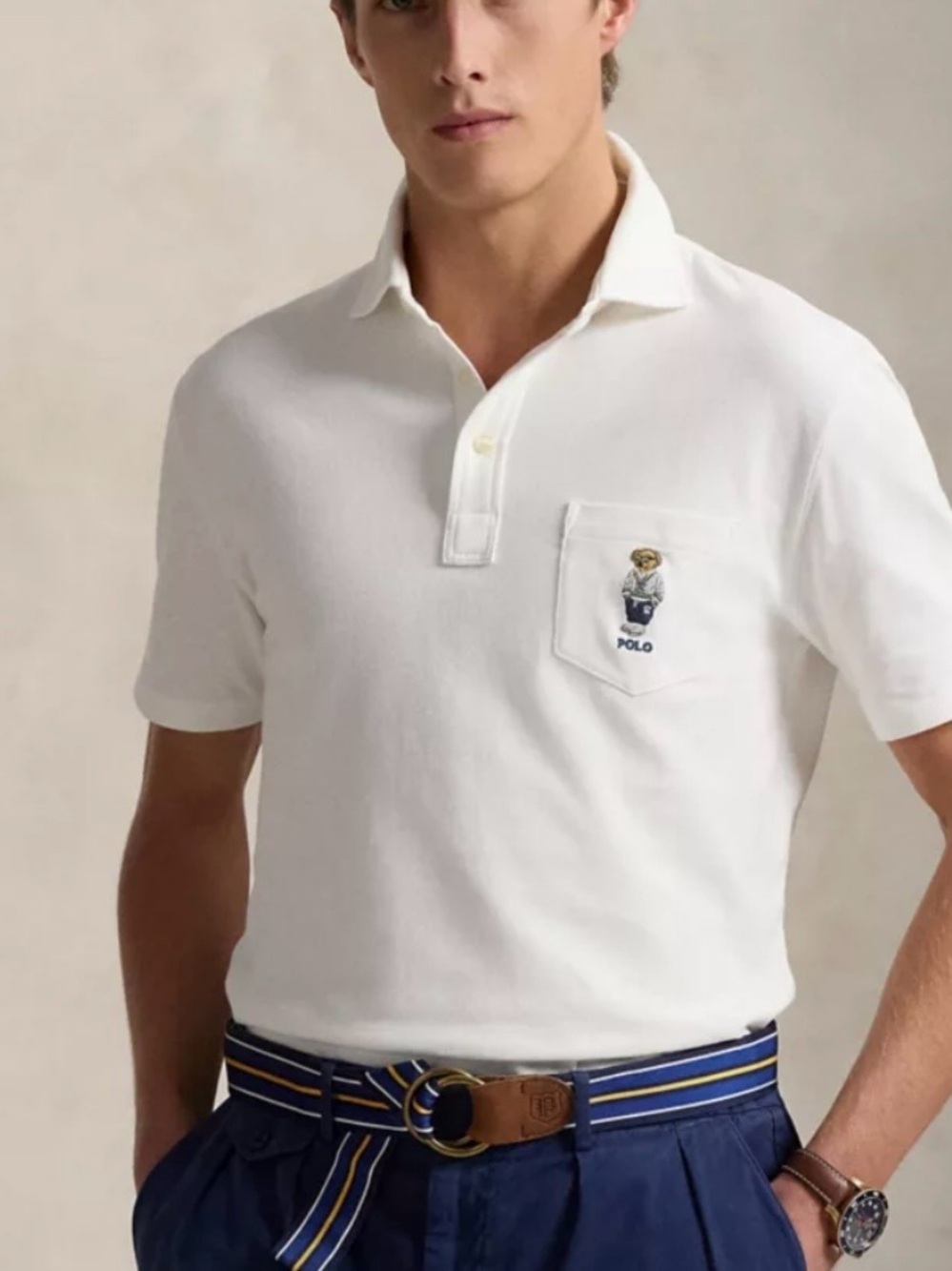 POLO Ralph Lauren
Custom Slim Polo Bear Mesh Polo Shirt, white